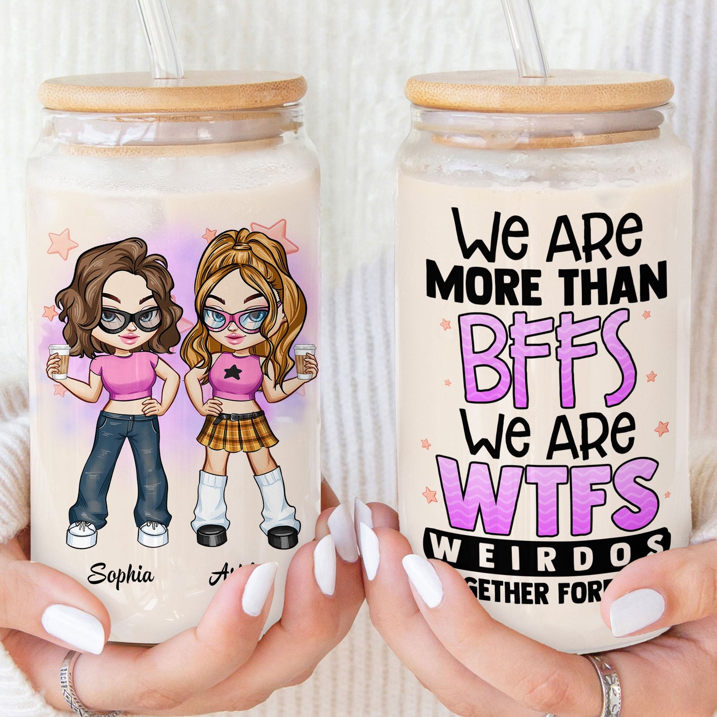 We're More Than BFFS - Personalized Clear Glass Cup