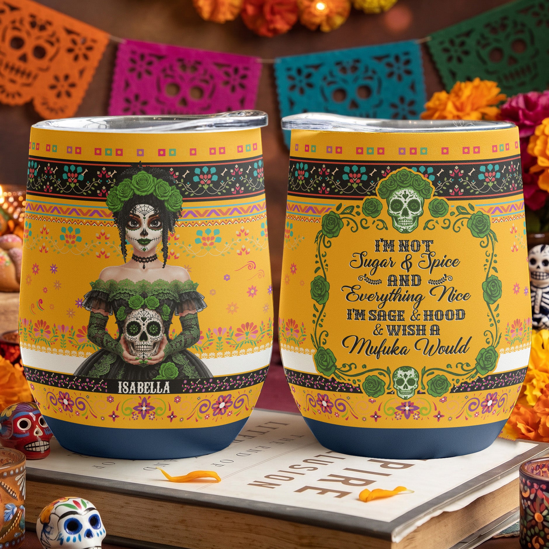 We're Not Sugar & Spice And Everything Nice Custom Photo - Personalized Wine Tumbler