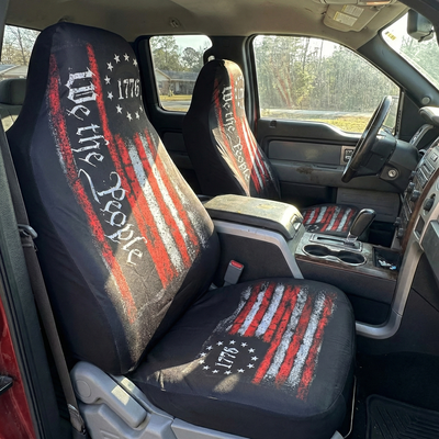 We The People Distressed Flag 250 Years - Personalized Car Seat Cover