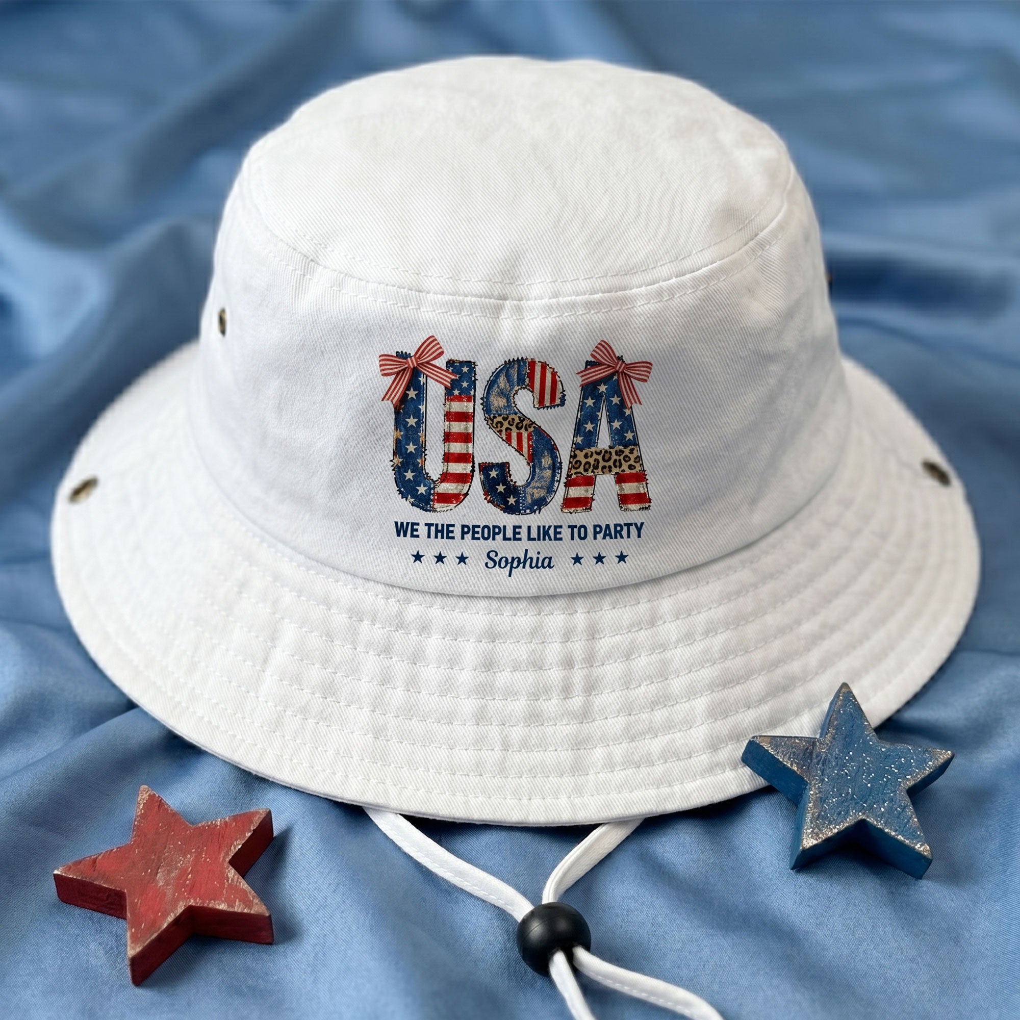 We-The-People-Like-To-Party-250-Years-Of-Freedom-Faux-Pattern-Personalized-Bucket-Hat-1