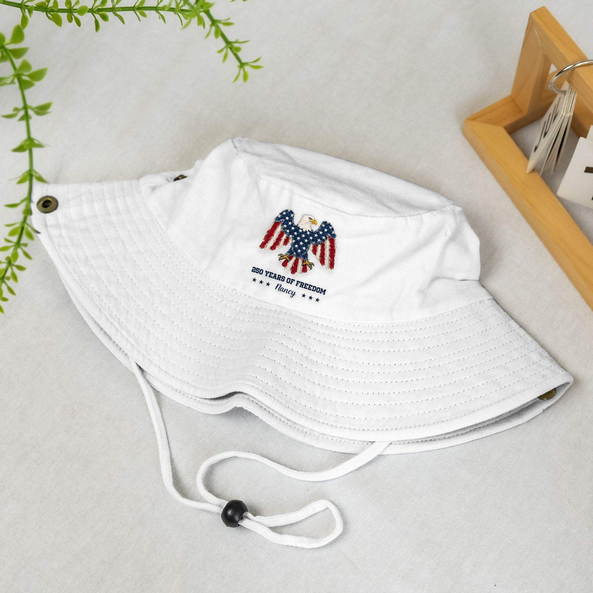 We-The-People-Like-To-Party-250-Years-Of-Freedom-Faux-Pattern-Personalized-Bucket-Hat-2