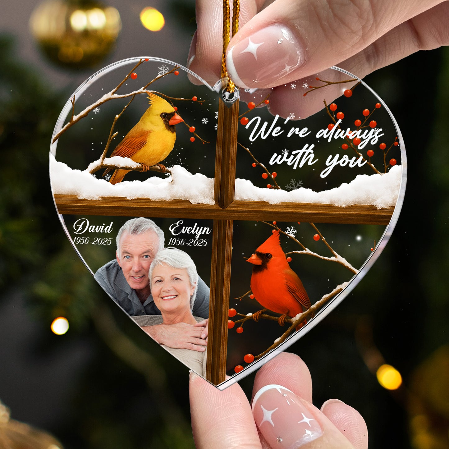 We're Always With You Cardinals - Personalized Acrylic Photo Ornament