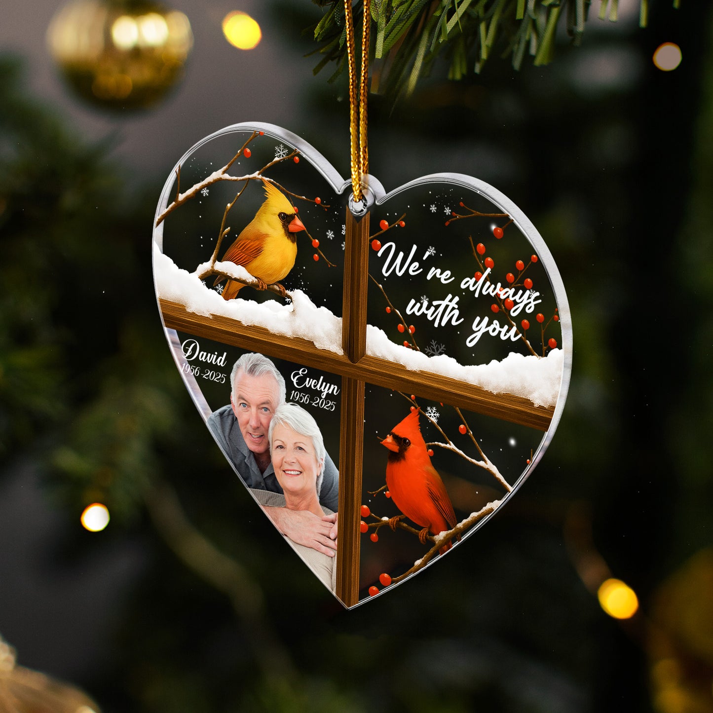 We're Always With You Cardinals - Personalized Acrylic Photo Ornament