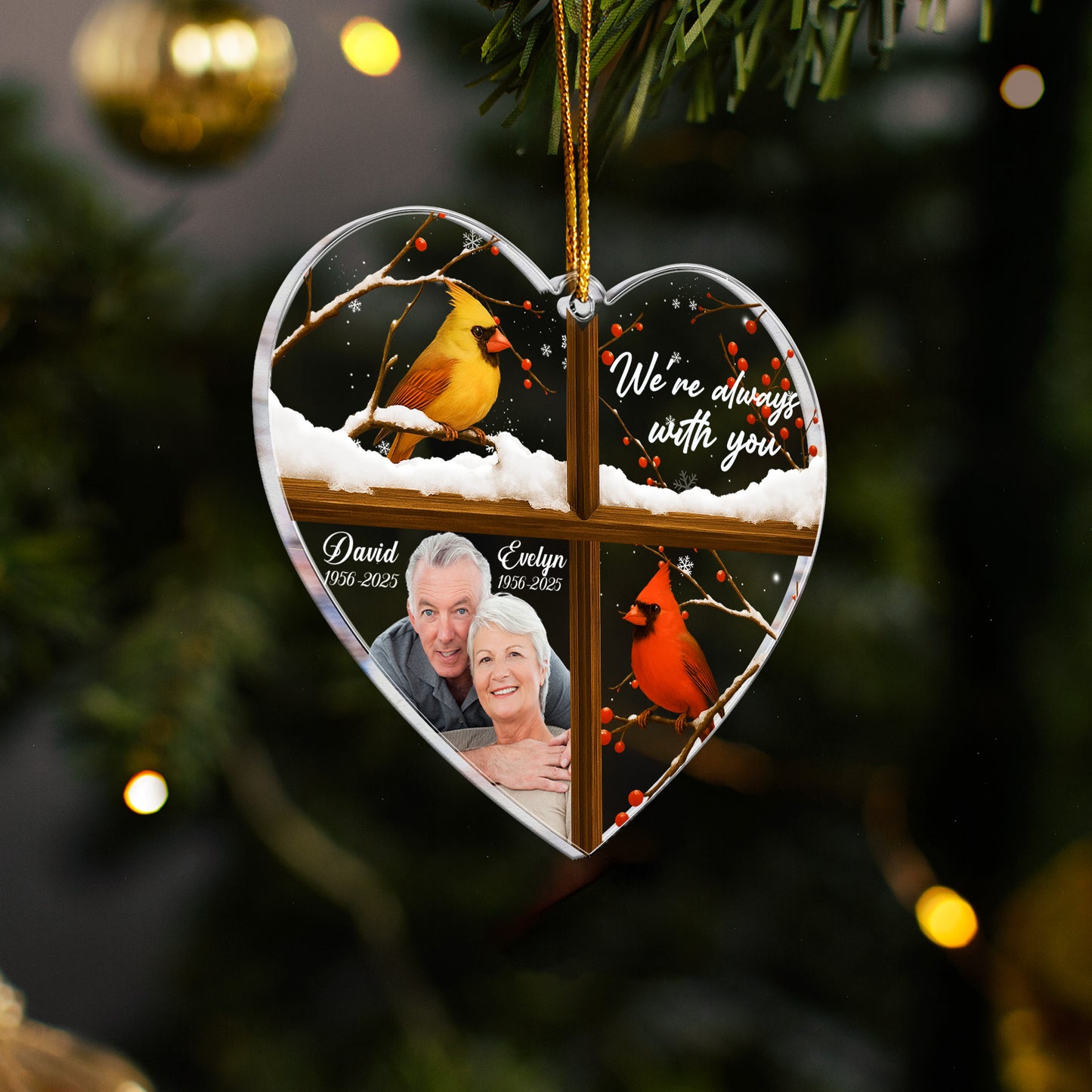 We're Always With You Cardinals - Personalized Acrylic Photo Ornament