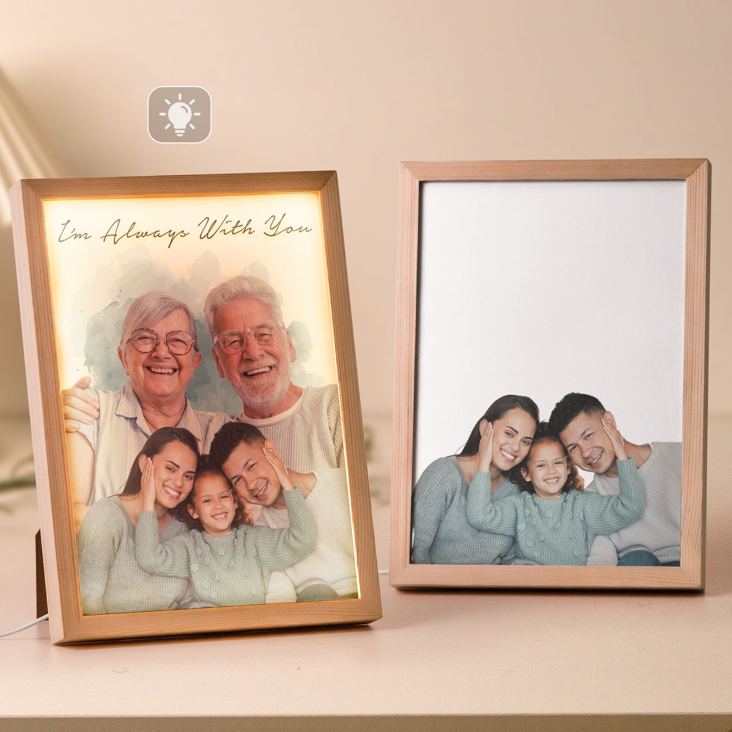 We're Always With You - Personalized Light Up Photo Frame