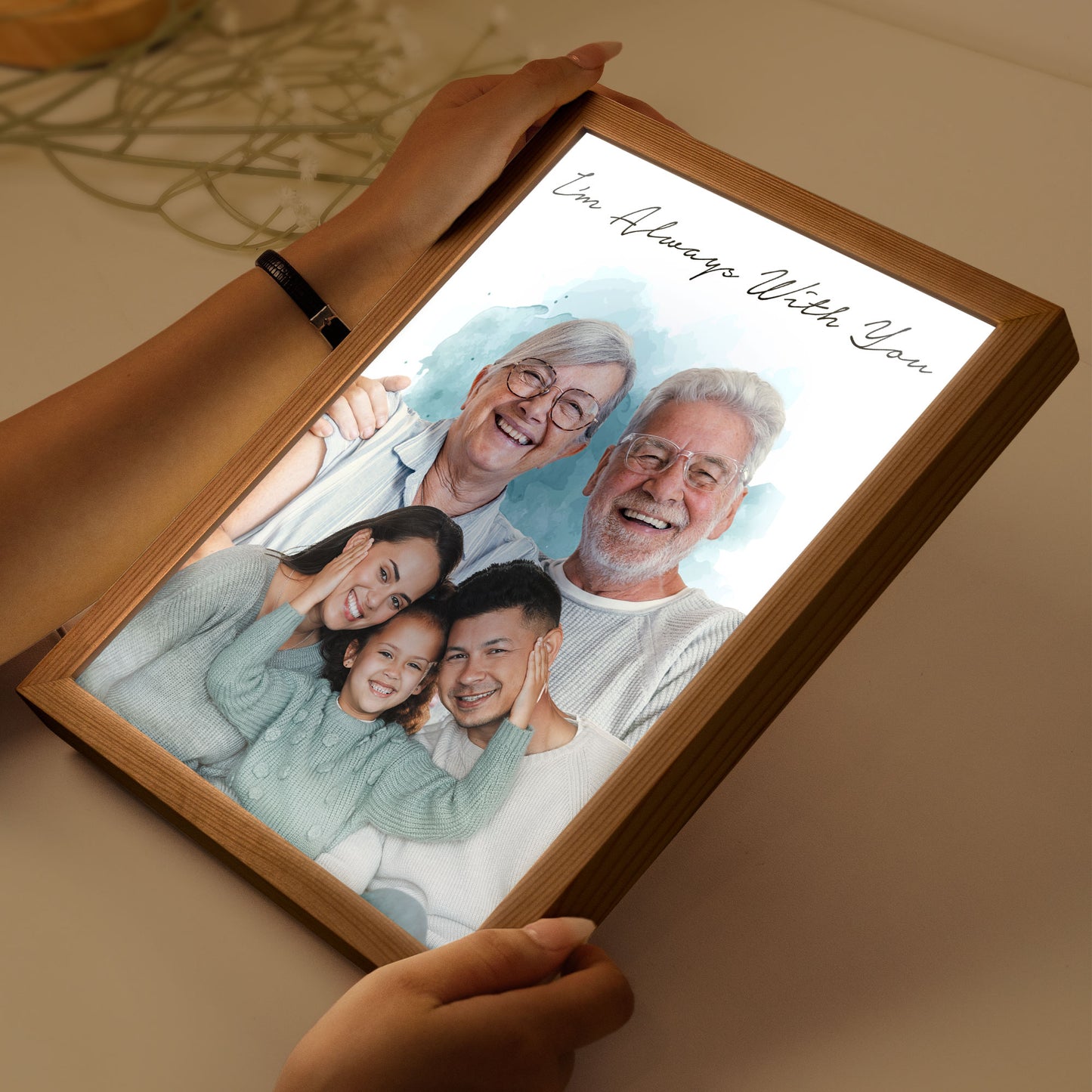 We're Always With You - Personalized Light Up Photo Frame