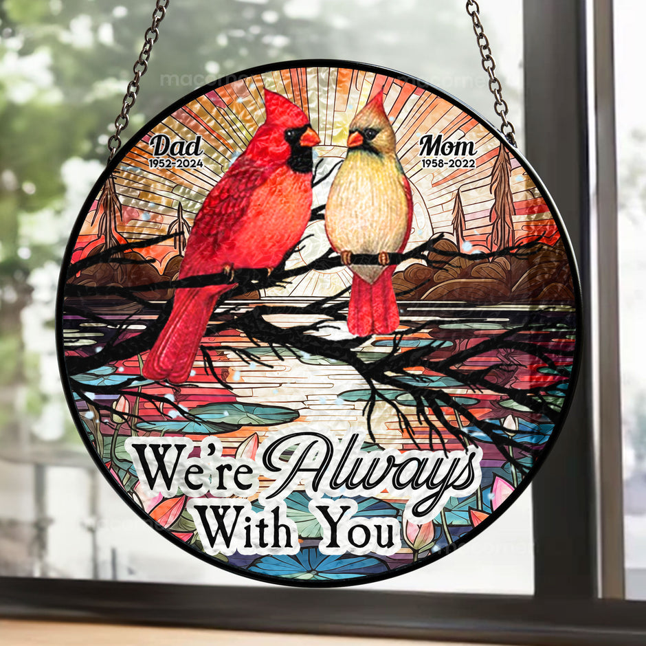 You Make My Heart Bloom - Family Personalized Custom Stained Glass Window Hanging Suncatcher - Mother's Day, Gift For Mom, Daughter