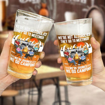 We‘re Not Alcoholics We’re Drunks We Go Camping - Personalized Beer Glass