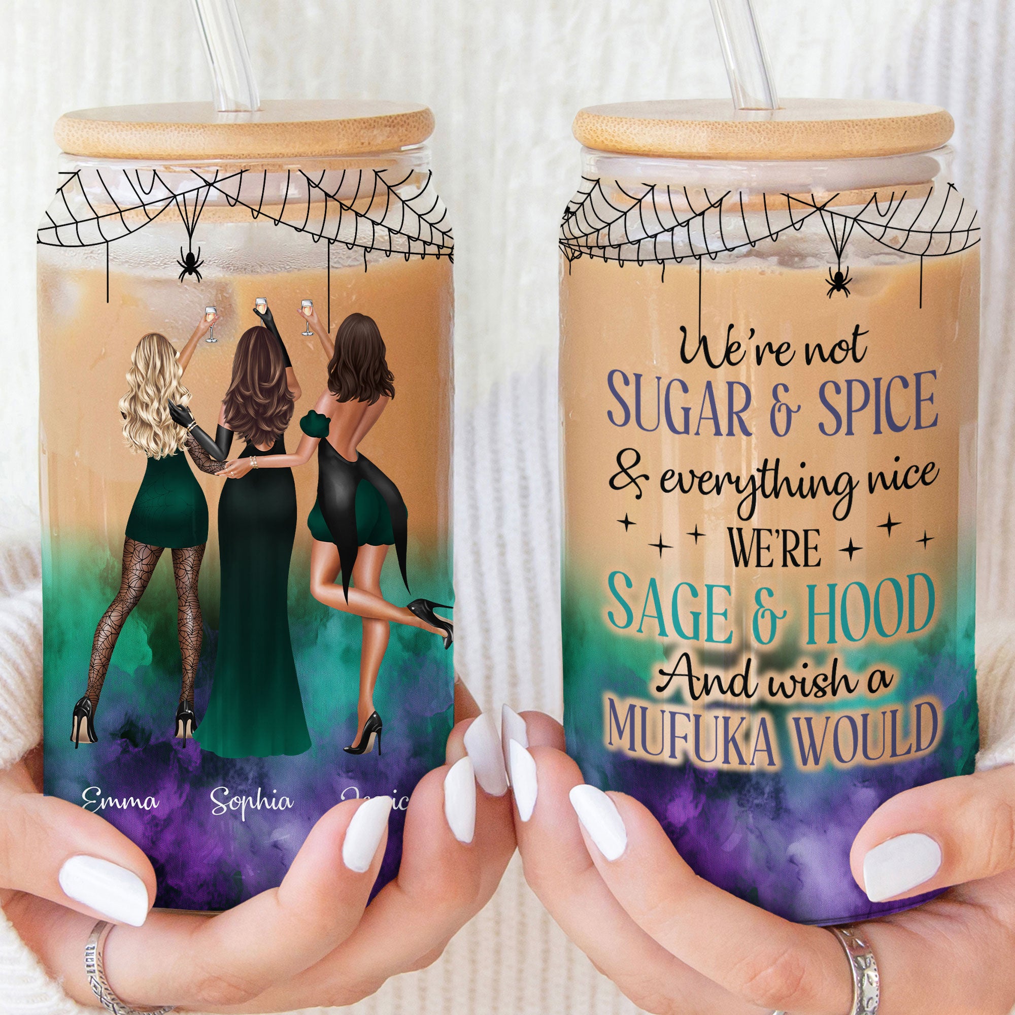 We're Not Sugar & Spice - Personalized Clear Glass Cup