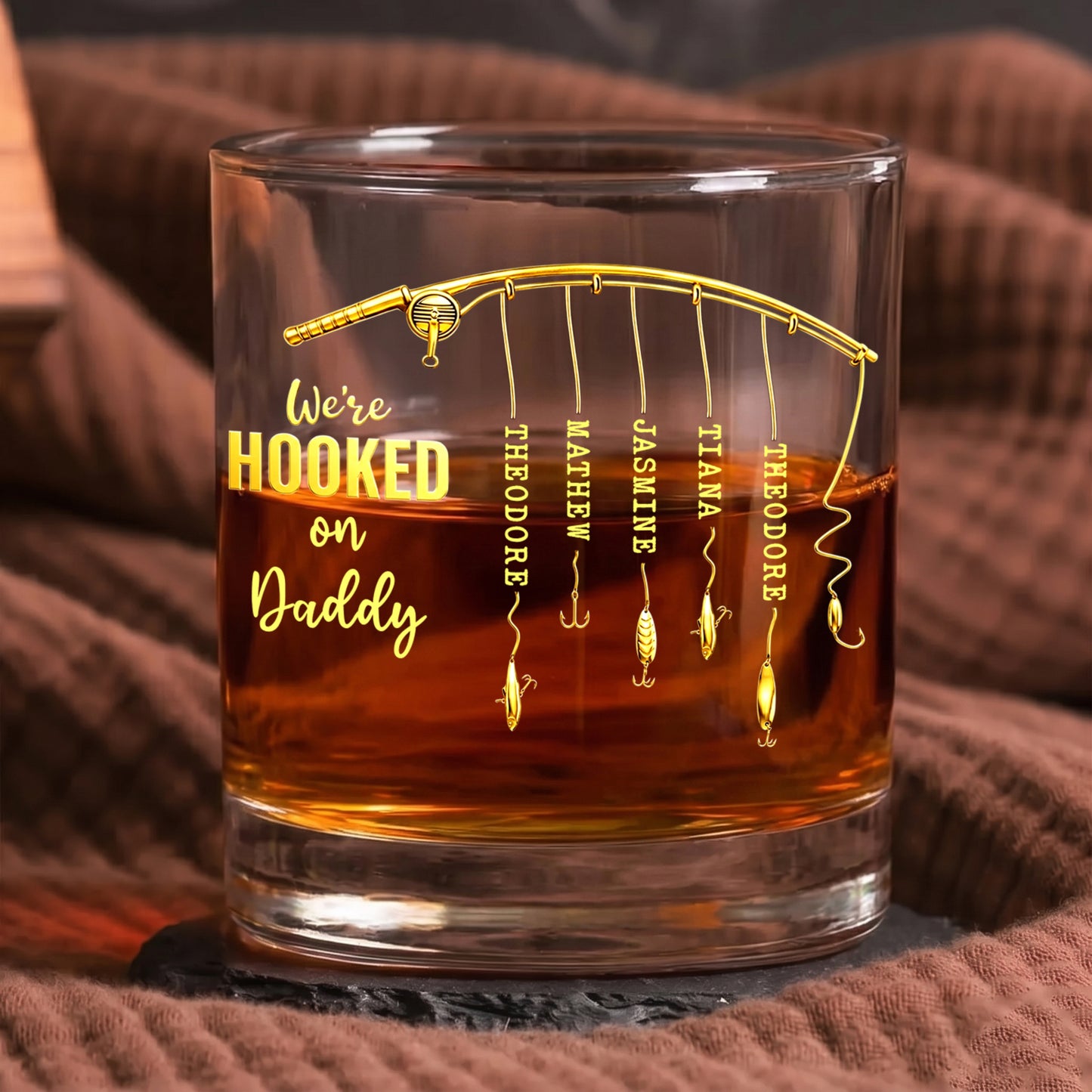 We're-Hooked-On-Daddy-Custom-Kids'-Names-Personalized-Whiskey-Glass-1