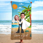 Wedding Couple, Honey Moon - Personalized Photo Quick-Dry Beach Towel