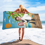 Wedding Couple, Honey Moon - Personalized Photo Quick-Dry Beach Towel