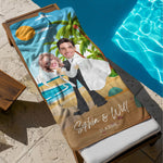 Wedding Couple, Honey Moon - Personalized Photo Quick-Dry Beach Towel