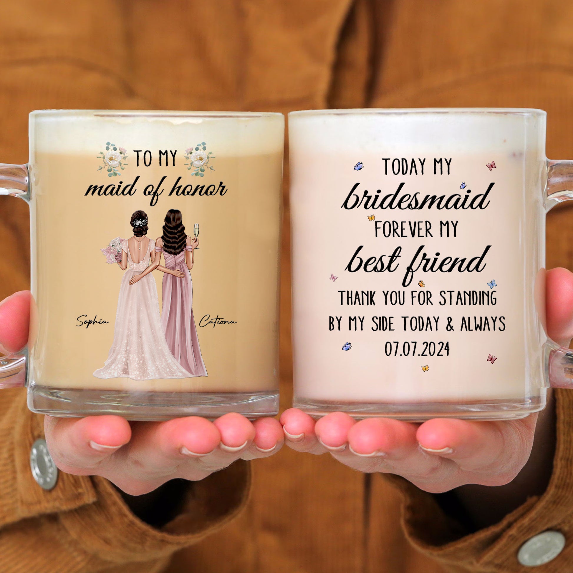 Wedding Gift For Bridesmaid Today Bridesmaid Forever Friend - Personalized Glass Mug