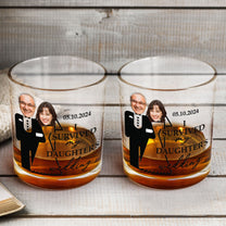 Wedding Gift For Dad I Survived Daughter's Wedding - Personalized Photo Whiskey Glass