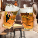 Wedding Gift For Dad Thank You For Walking By My Side - Personalized Photo Beer Glass