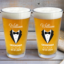 Wedding Gift For Groomsmen - Personalized Beer Glass