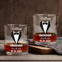 Wedding Gift For Groomsmen - Personalized Whiskey Glass