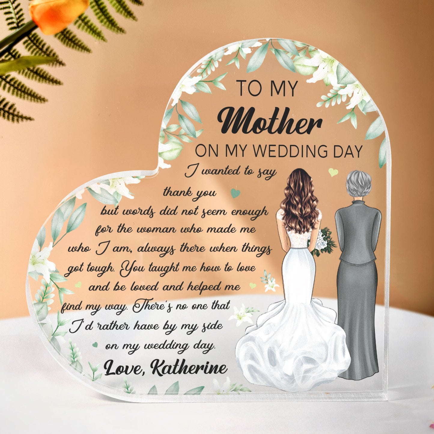 Wedding Gift For Mom I Wanted To Say Thank You - Personalized Acrylic Plaque