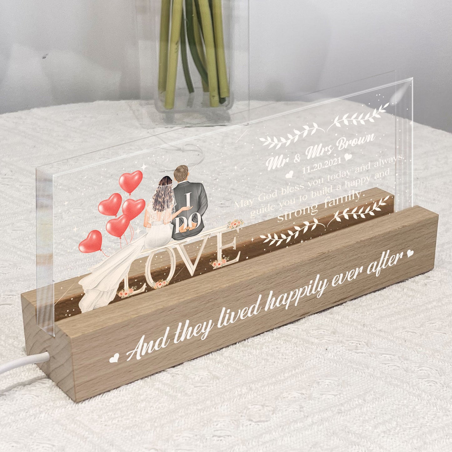 Wedding Gift May God Bless You Today And Always - Personalized LED Night Light