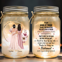 Wedding Gift Thanks For Being My Bridesmaid - Personalized Mason Jar Light