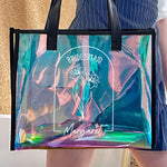 Wedding Gifts For Bridesmaid Custom Birth Month Flowers - Personalized Holographic Tote
