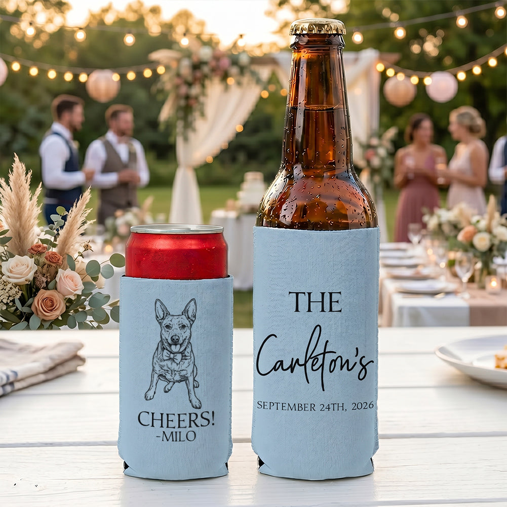 Wedding-Can-Cooler-Favor-Custom-Pet-Photo-Sketch-Line-Art-Personalized-Can-Cooler-1