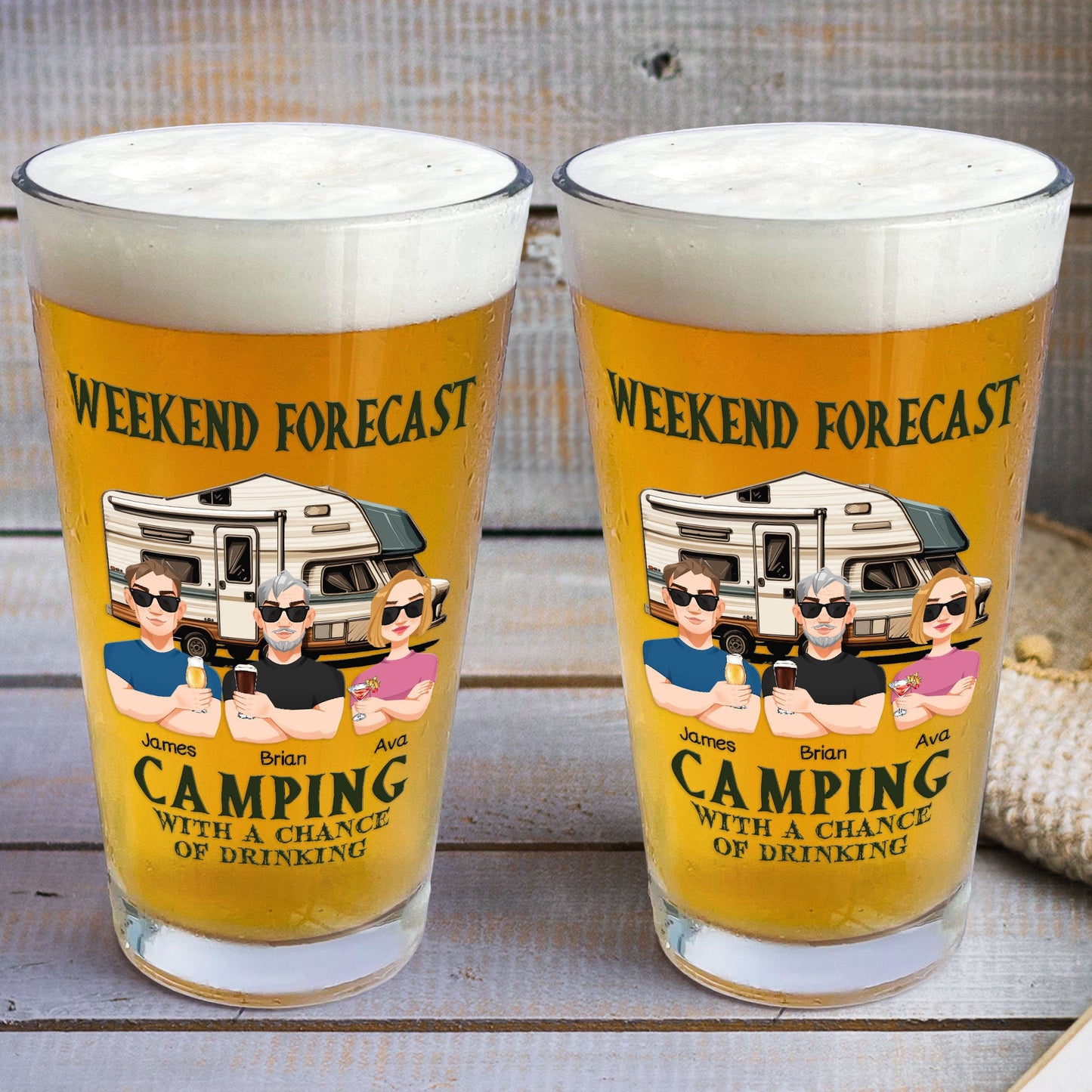 Weekend Forecast - Personalized Beer Glass