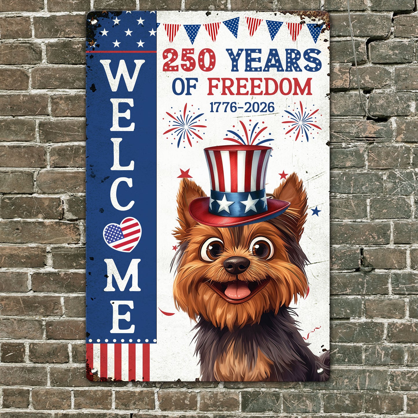Welcome - 250Th Anniversary - Personalized Metal Sign