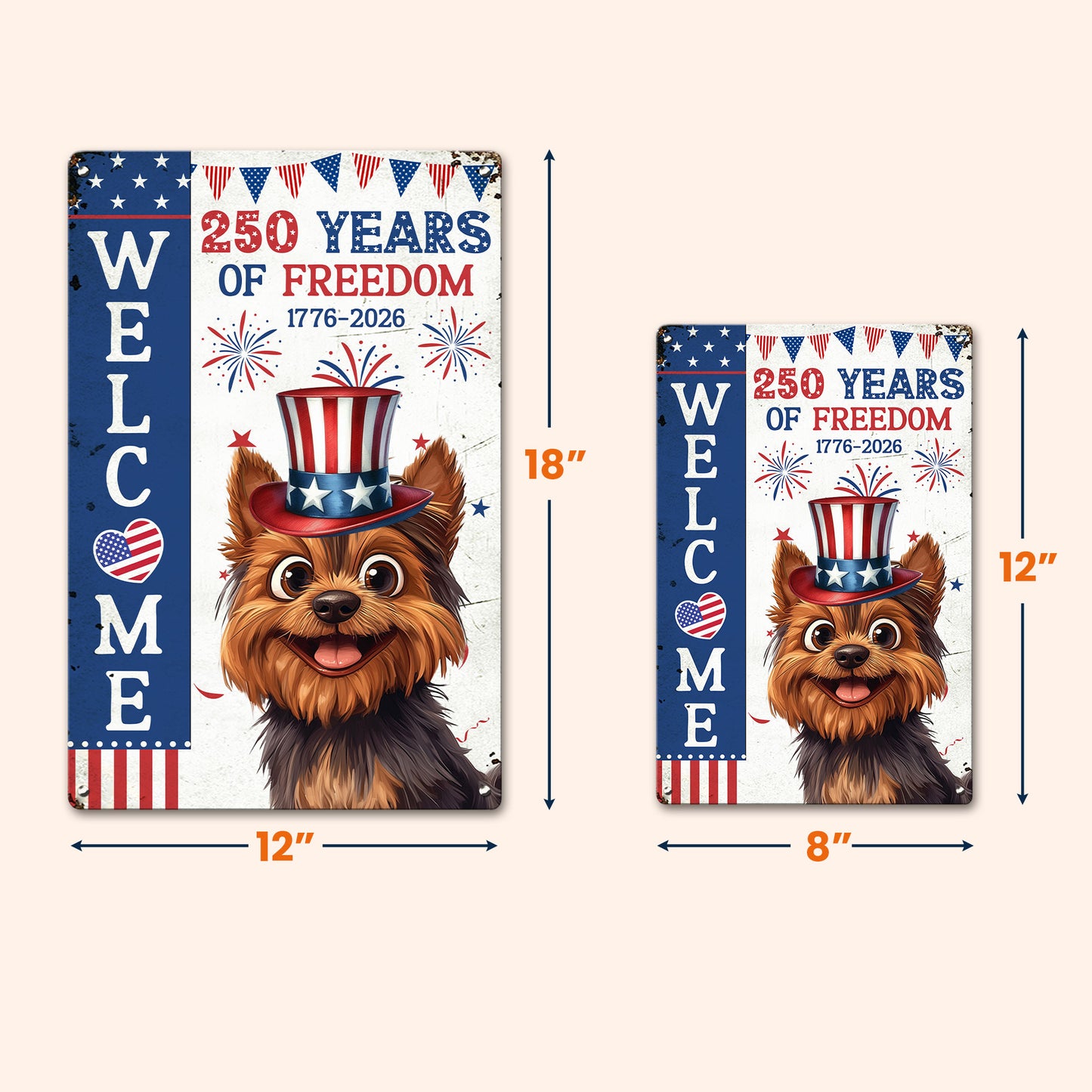 Welcome - 250Th Anniversary - Personalized Metal Sign