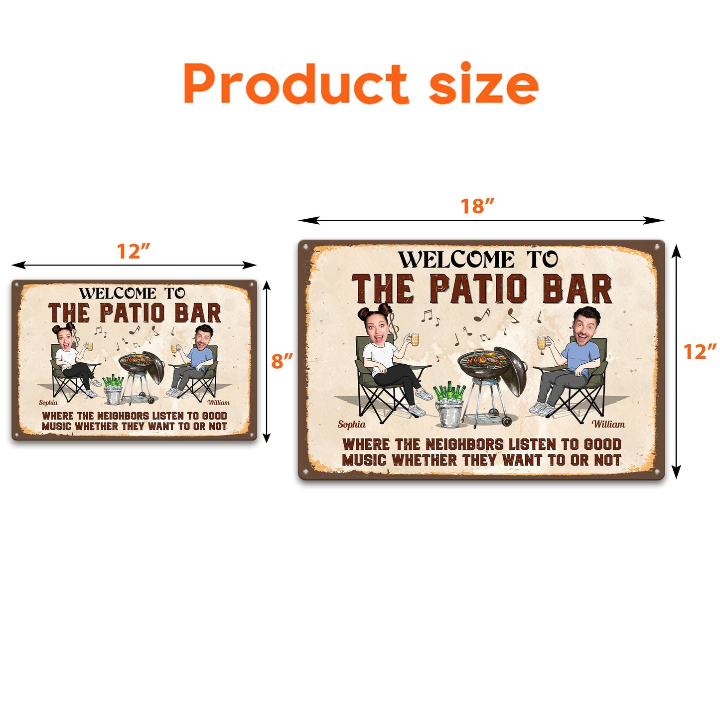 Welcome And Listen To The Good Music  - Personalized Metal Photo Sign