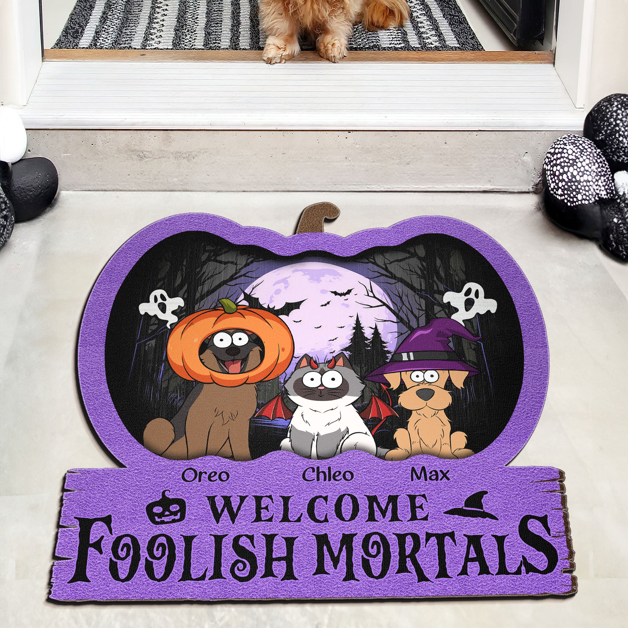 Welcome Foolish Mortals - Personalized Doormat