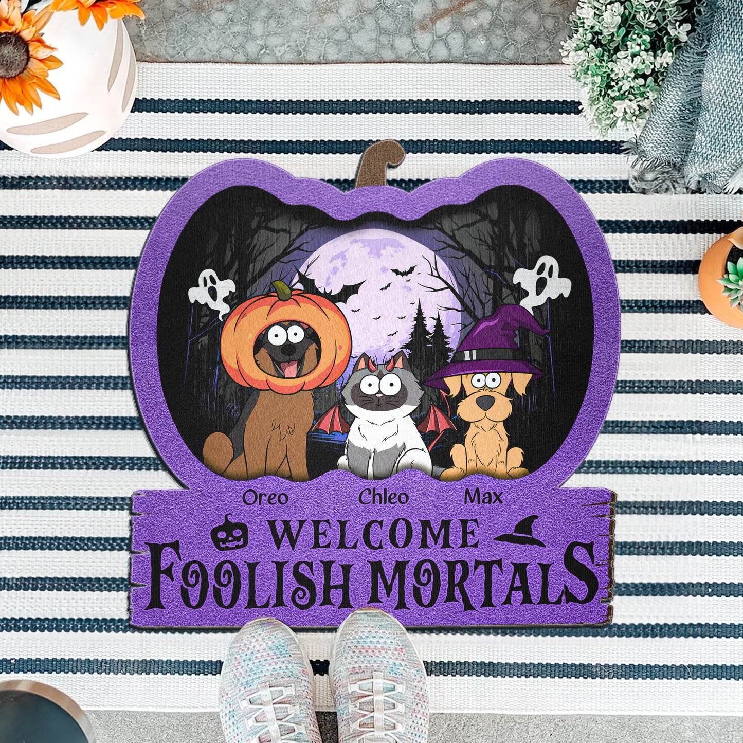 Welcome Foolish Mortals - Personalized Doormat