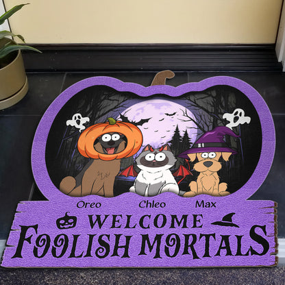 Welcome Foolish Mortals - Personalized Doormat