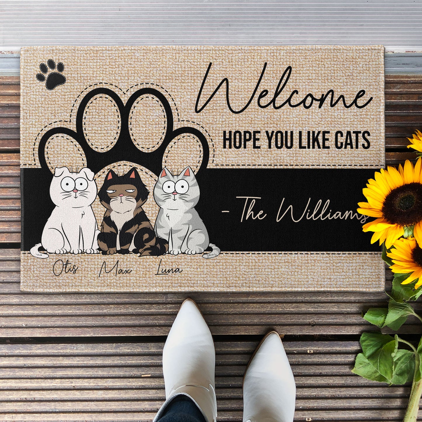 Welcome Hope You Like Cats - Personalized Doormat