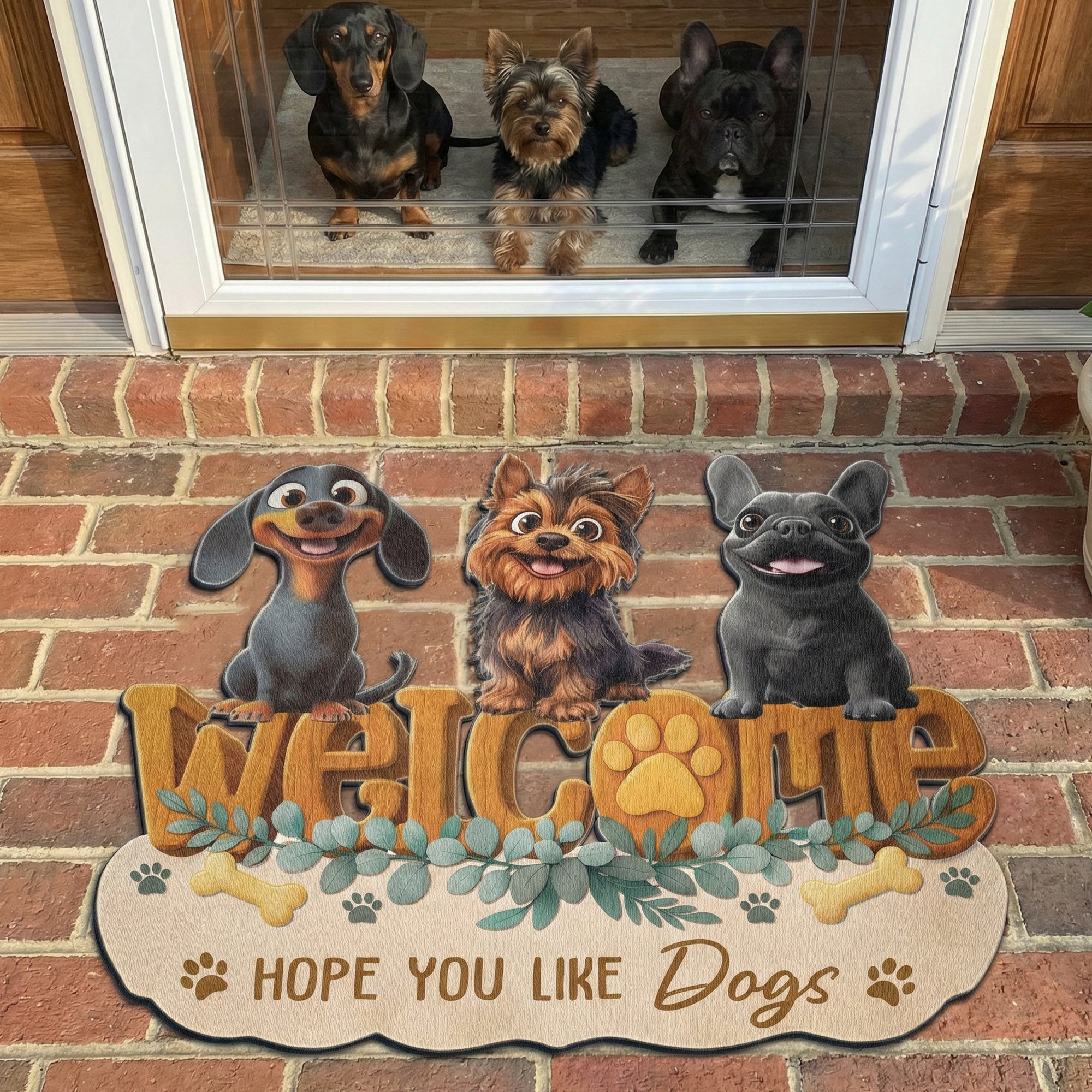 Welcome Hope You Like Dogs - Personalized Doormat