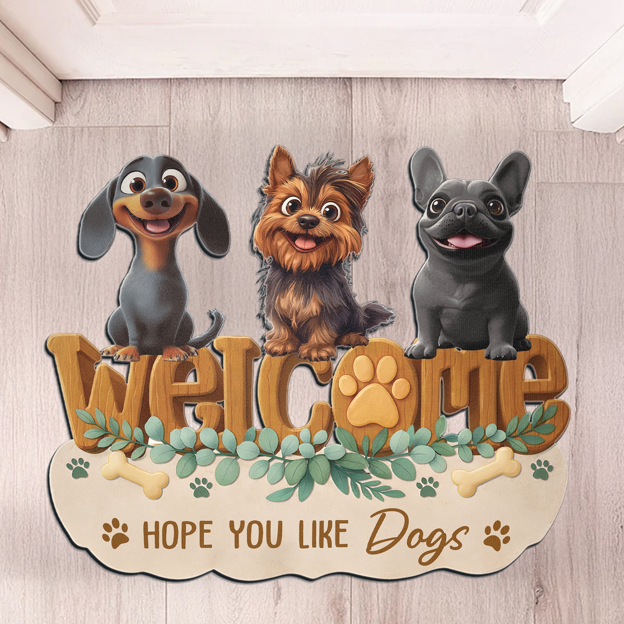 Welcome Hope You Like Dogs - Personalized Doormat
