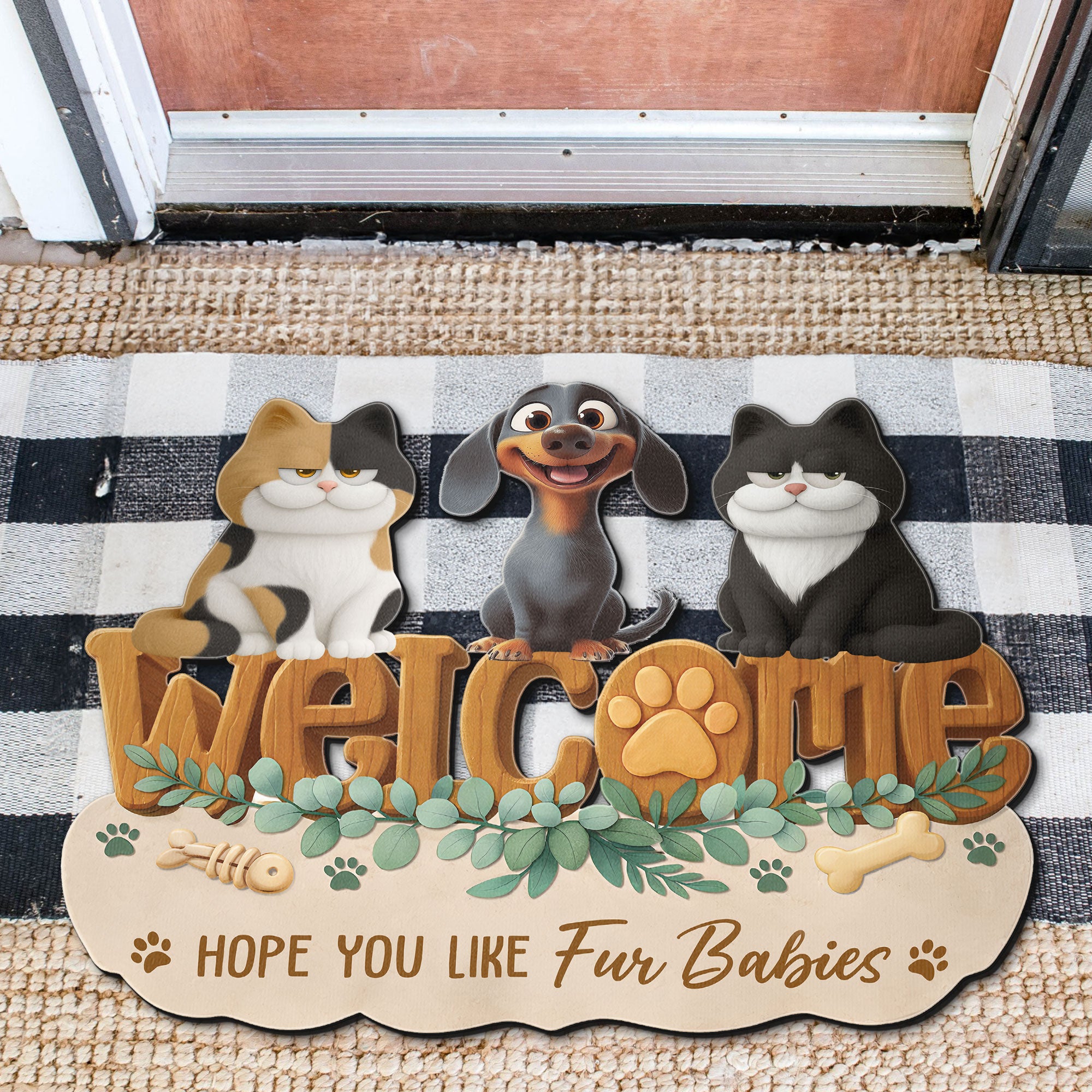 Welcome Hope You Like Dogs - Personalized Doormat