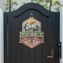 Welcome To Camp Quitcherbitchins Couples Husband And Wife - Personalized Custom Shaped Wood Sign