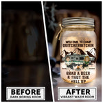 Welcome To Camp Quitcherbitchins - Personalized Mason Jar Light