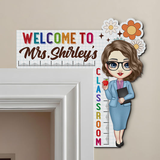 Welcome To My Class Teacher Gift Back To School - Personalized Door Corner Wood Sign