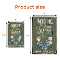 Welcome To Our Garden - Personalized Metal Sign - Birthday Gift, Backyard Gift For Gardeners, Gift For Wife, Husband