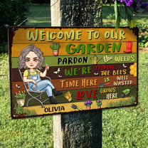 Welcome To Our Garden - Personalized Metal Sign