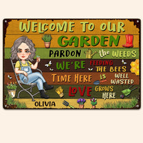 Welcome To Our Garden - Personalized Metal Sign