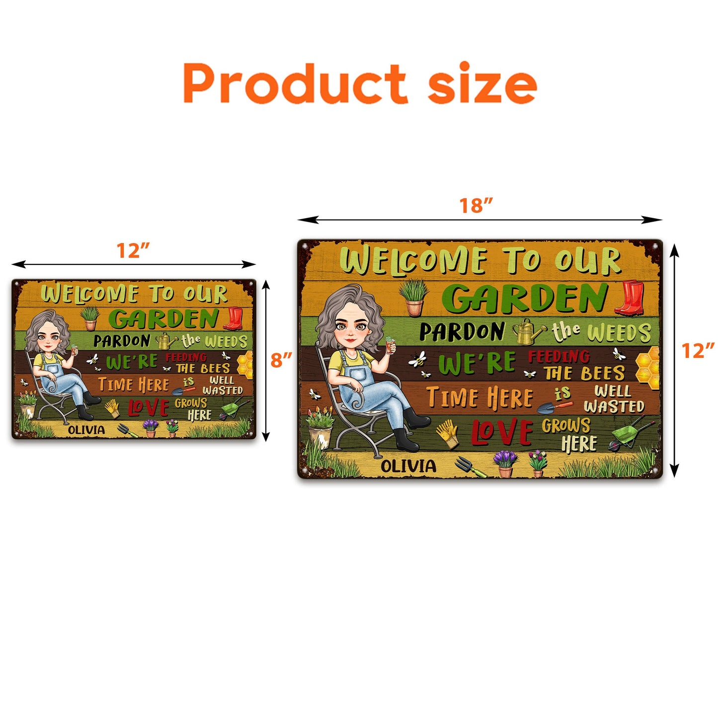 Welcome To Our Garden - Personalized Metal Sign