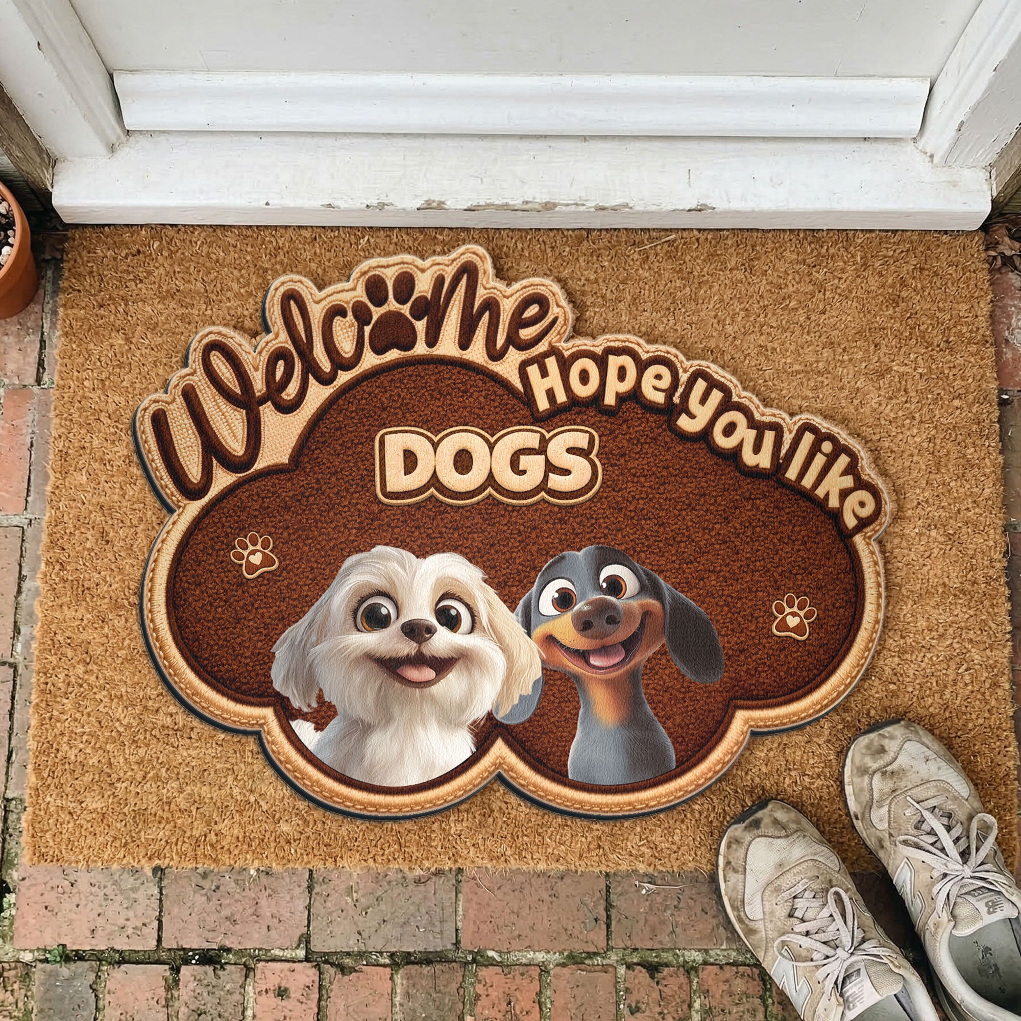 Welcome-Hope-You-Like-Dogs-New-Version-Personalized-Doormat-1