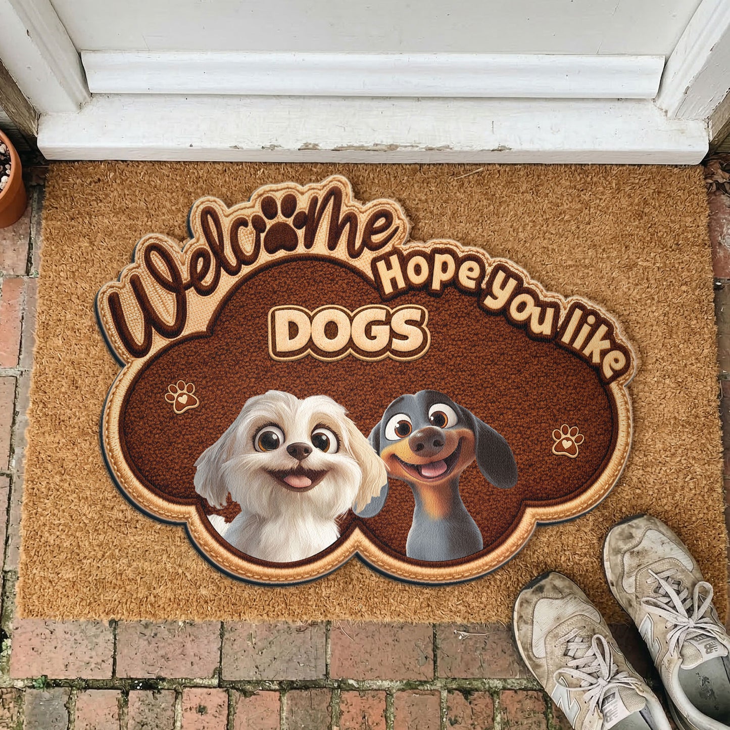 Welcome-Hope-You-Like-Dogs-New-Version-Personalized-Doormat-1