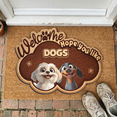 Welcome Hope You Like Dogs - New Version - Personalized Doormat
