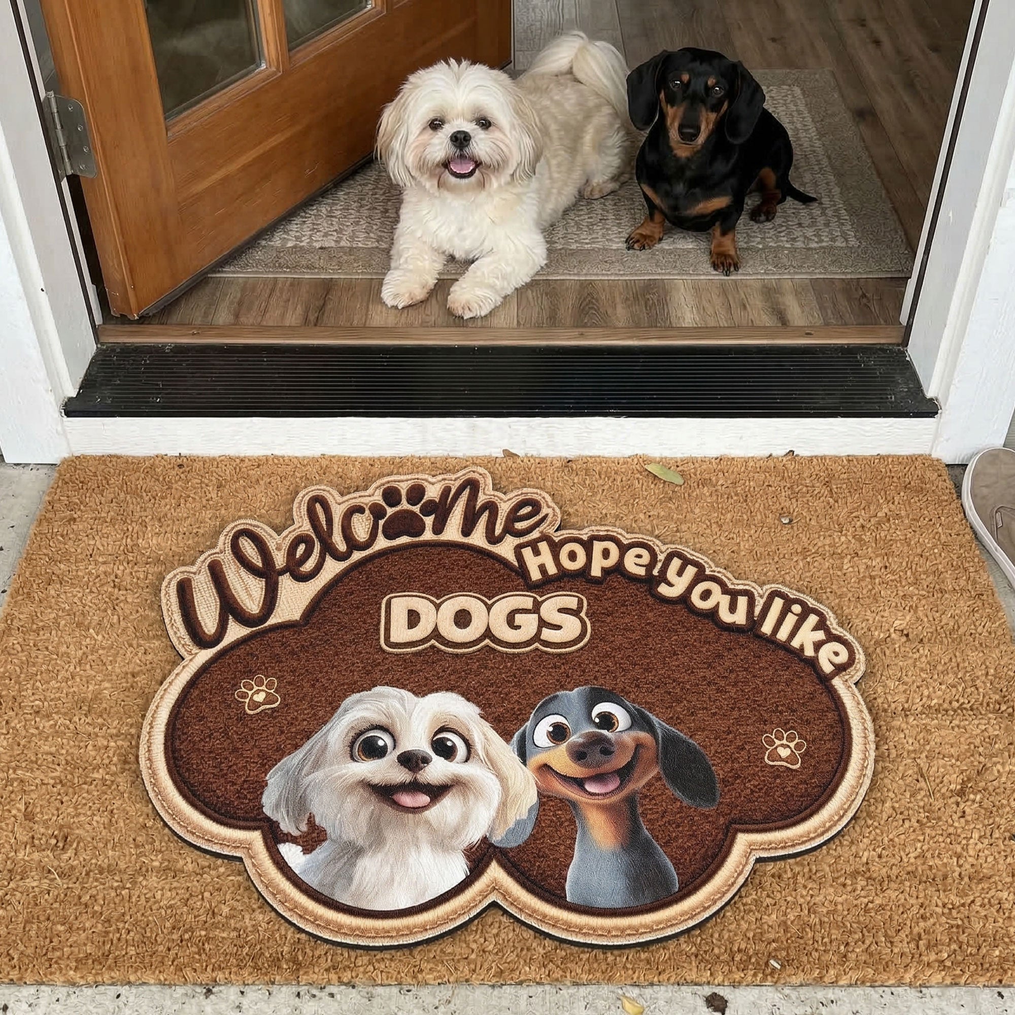 Welcome-Hope-You-Like-Dogs-New-Version-Personalized-Doormat-2