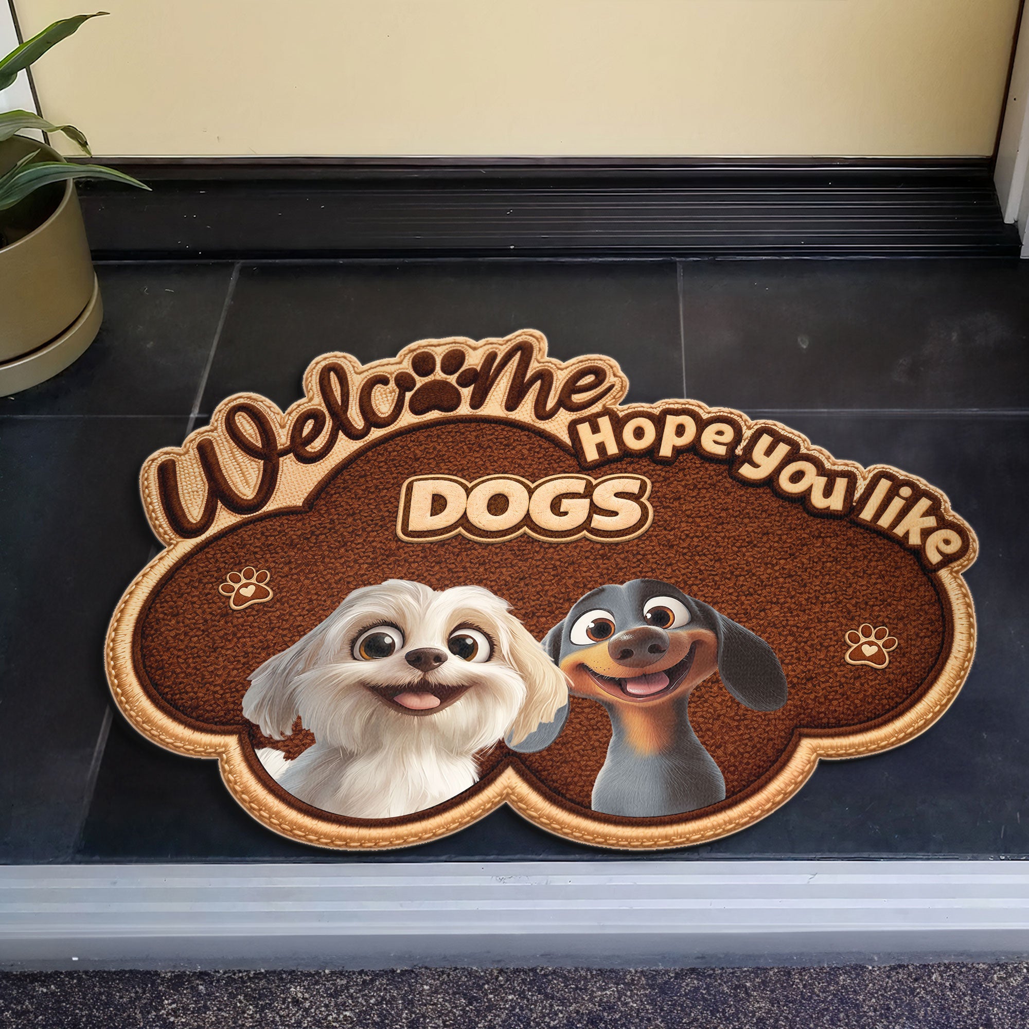 Welcome-Hope-You-Like-Dogs-New-Version-Personalized-Doormat-3